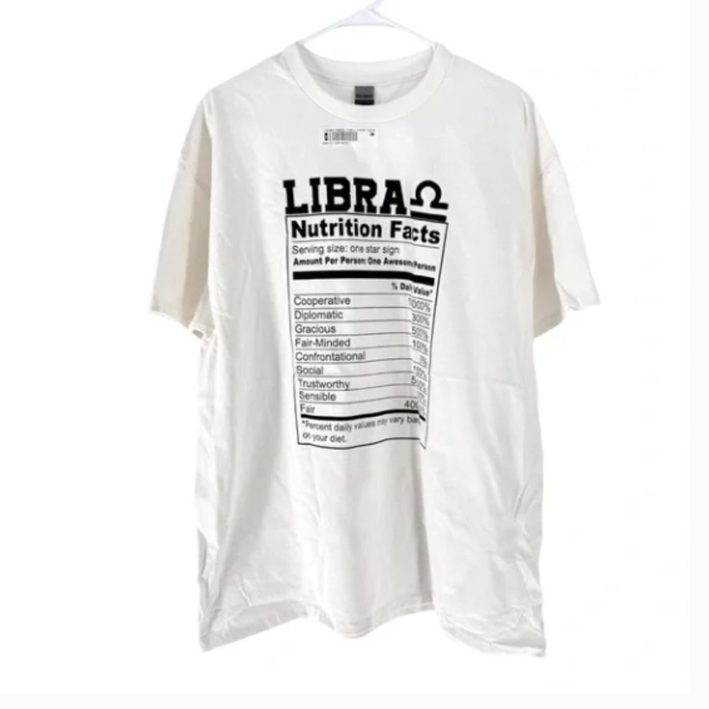Gildan Men's Cotton Short Sleeve Crew Neck "Libra" Graphic T-shirt - XL